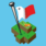 Maltacraft logo with Maltese flag on a small island with a sleeping fox on it